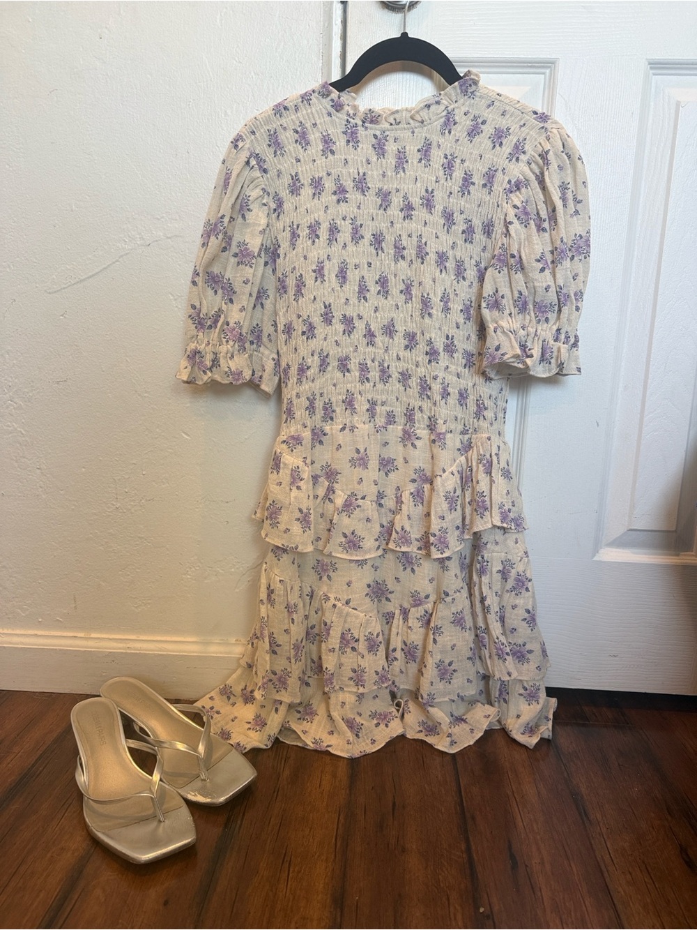 White Smocked Tiered Mini Dress - Women's